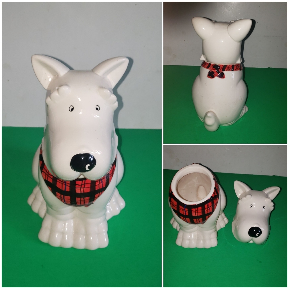 SCOTTIE DOG BISCUIT JAR - VINTAGE - 9" H Scottish Terrier Cookie by MSRF